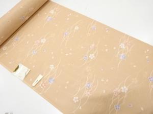 B反　駒絽　芝草に桜模様　小紋着尺反物